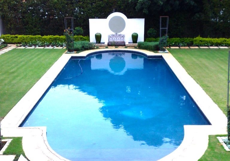 Formal garden and swimming pool design in Morningside, Durban